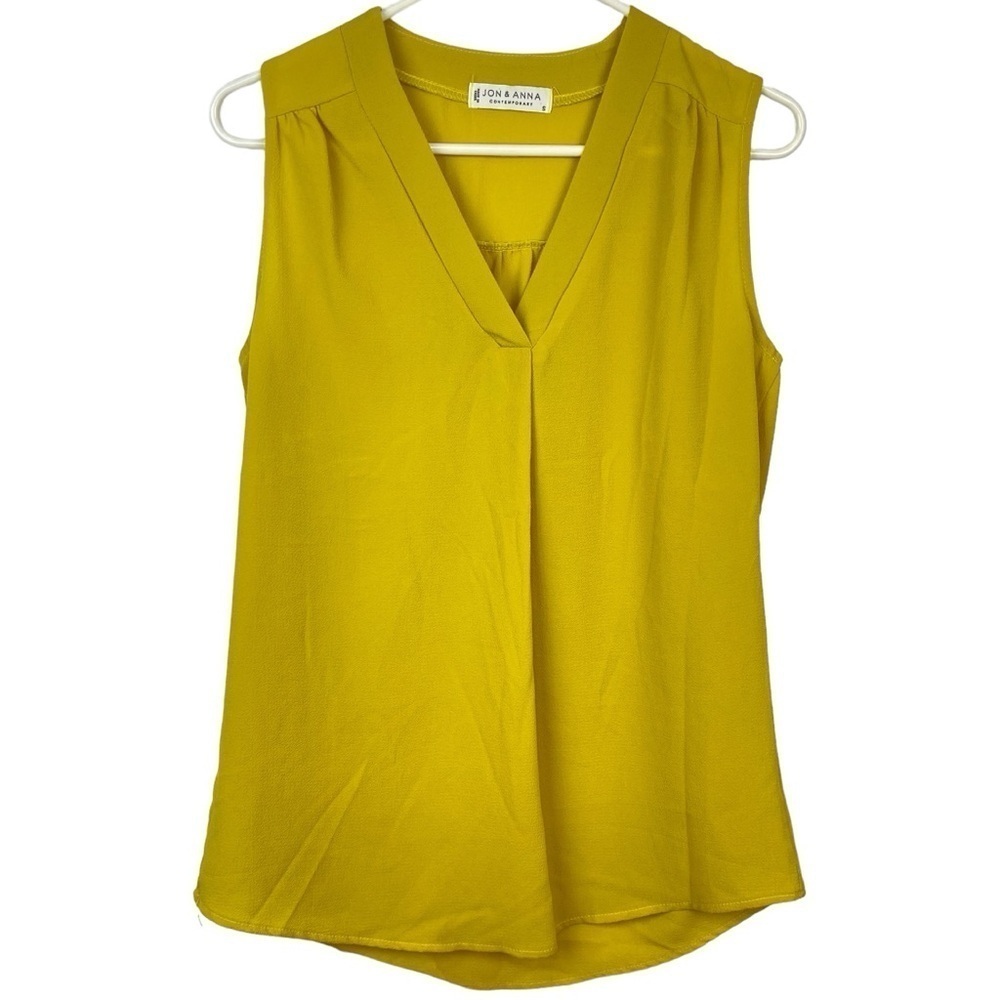 JON & ANNA Mustard Sleeveless Blouse Top - Size S/M